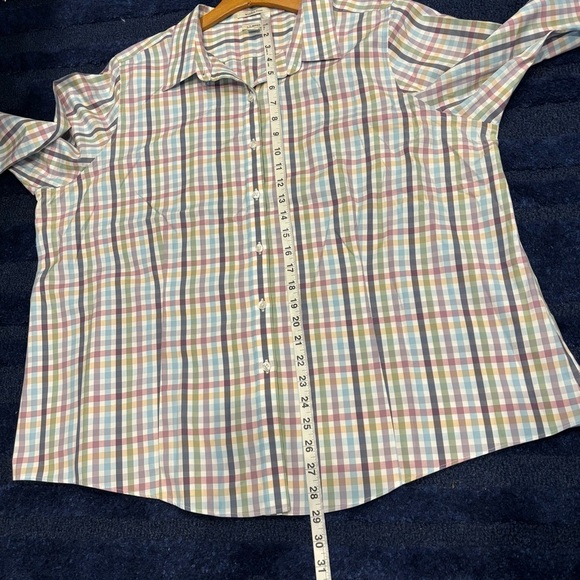 L.L. Bean Women’s 2X Plaid Button Down Shirt Wrinkle Free Top - Picture 10 of 11